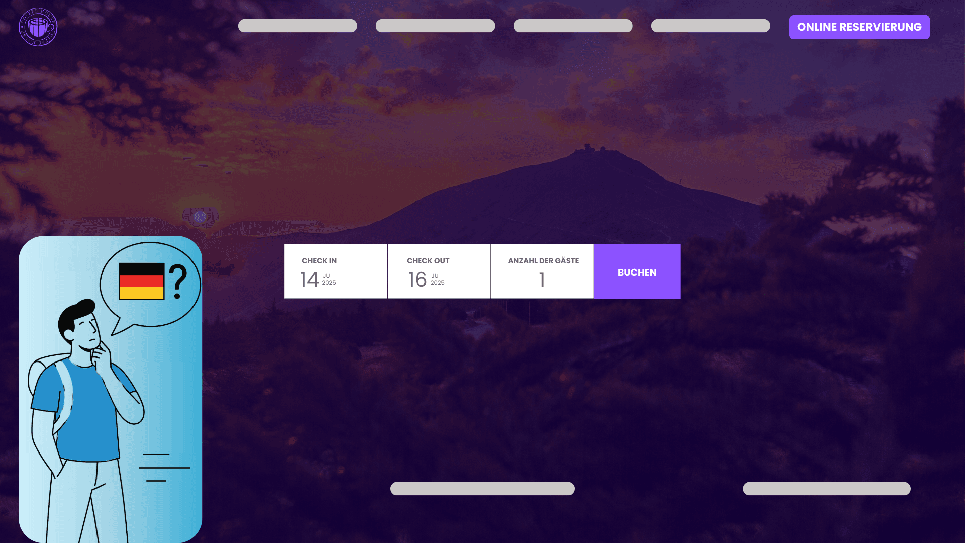 Ein englischsprachiger Tourist hat auf einer solchen Website nichts zu suchen. Es macht keinen Sinn, darauf zu hoffen, dass jemand Google Translate einschaltet.